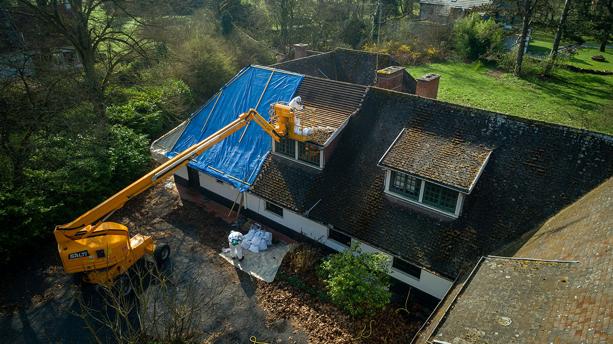 Photographie aérienne d'un chantier